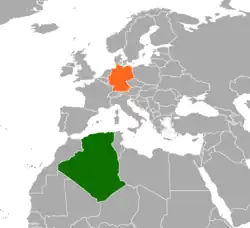 Lage von Deutschland und Algerien