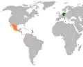 Lage von Deutschland und Mexiko