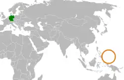 Lage von Deutschland und Palau