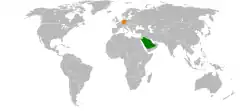 Lage von Saudi-Arabien und Deutschland
