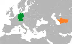 Lage von Deutschland und Turkmenistan