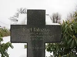 Grabstein für Karl Talazko ohne Angabe der Todesursache