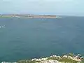 Blick vom Turm nach Norden über den Gozo Channel und Comino