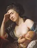 Lampis erste Frau Anna Maria mit dem Sohn Franz Xaver (1783), Innsbruck.