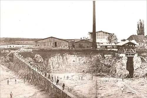 Ansicht des Lübtheener Gipsbruches um 1880.