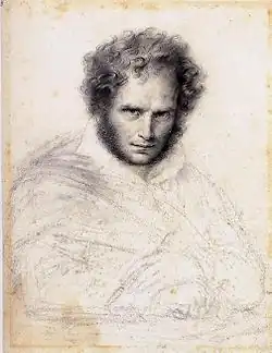 Anne Louis Girodet-Trioson: Autoportrait (Contre-épreuve retouchée au crayon noir et à l’estompe) (o.&nbsp;J.)