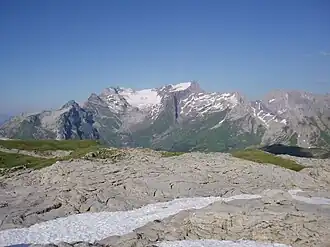 Westansicht des Glärnisch mit Glärnischfirn