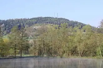 Der Glasberg vom Sterzenbachweiher aus gesehen