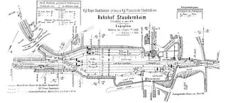 Gleisplan des Bahnhofs Staudernheim von 1914