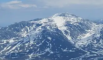 Glitterholet, Vestre Glittertindoksle, Glitteroksle, Glittertinden, Steindalen (von links nach rechts)