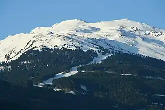 Glungezer von NNO (Baumkirchen), rechts die Sonnenspitze, links der Glungezergipfel