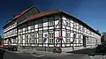 Fachwerk-Nebengebäude der ehemaligen Post-Remise, Jüdenstraße, Ecke Ritterplan (Aufnahme 2007)