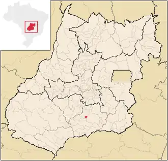 Lage des Gemeindegebietes von Aloândia im Bundesstaat Goiás