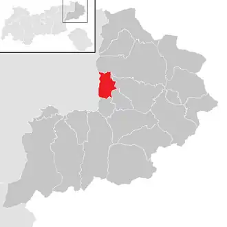 Lage der Gemeinde Going am Wilden Kaiser im Bezirk Kitzbühel (anklickbare Karte)