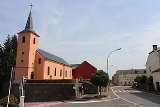 Dorfmitte mit Kirche St. Sebastian