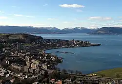 Blick auf den Hafen von Gourock