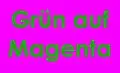 Grüne Schrift auf magentafarbenem Grund lässt sich schwer lesen. Denn beide Farben sind gleich hell, so dass der Flimmereffekt besonders ausgeprägt ist.