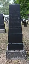 Grabstätte des Bruders Alfred Cohn auf dem Alten Israelischen Friedhof in Leipzig