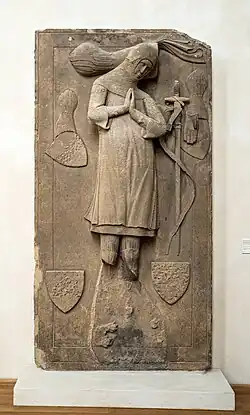 Grabplatte eines Ritters, 14. Jahrhundert