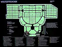 Informationstafel der Grabstätten von bedeutenden Persönlichkeiten