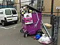 Art Is Trash, bemalter Müllcontainer in Shoreditch, London