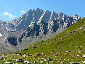 Blick auf den Grand Golliat aus dem schweizerischen Val Ferret.