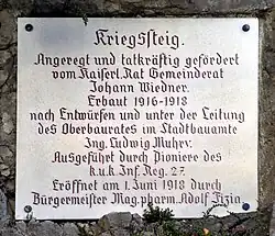 Kriegssteig Tafel in Graz