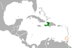 Lage von Haiti und Grenada