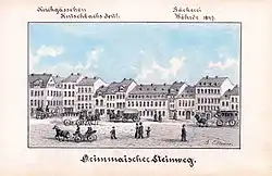 Südöstliche Straßenseite: Am Kirchgäßchen (heute Nürnberger Straße), 1847