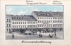 Südwestliche Straßenseite: Zwischen Trierschem Institut und Augustusplatz, um 1890