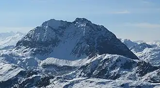 Großer Rettenstein aus Nordosten, rechts der Bildmitte verläuft der Normalweg