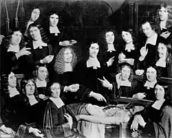 Schwarzweiß-Wiedergabe des Gemäldes von de Man.