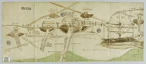 Grubenriss der Zeche Moritz Wilhelm, um 1700