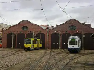 Wagenhalle des Betriebshofs im Jahr 2008