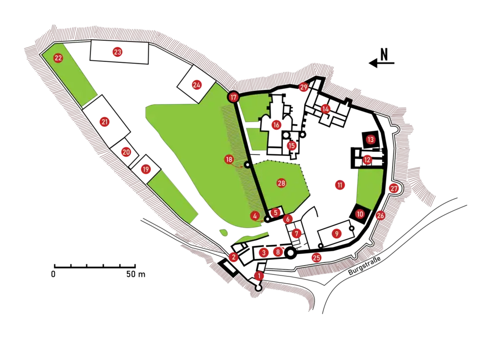 Grundriss der Burg Harburg