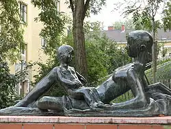 Bronzeplastik Mutter und Kind von Siegfried Charoux