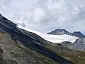 Güfergletscher und Güferhorn (Kuppe am linken Gletscherrand)