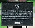 Gedenktafel aus dem Jahre 1987
