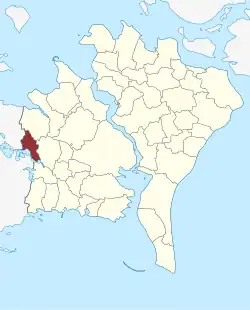 Lage des Engestofte Sogn in der Guldborgsund Kommune