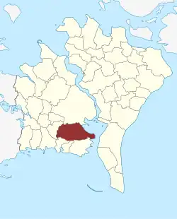 Lage des Kettinge Sogn in der Guldborgsund Kommune