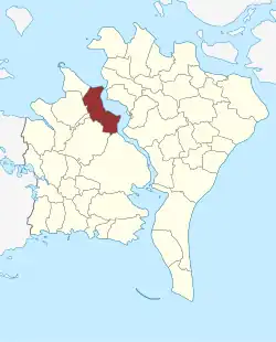 Lage des Majbølle Sogn in der Guldborgsund Kommune