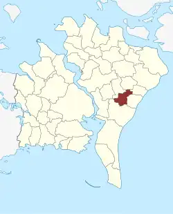 Lage des Sønder Kirkeby Sogn in der Guldborgsund Kommune