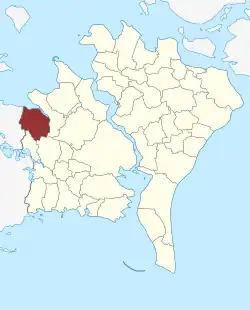 Lage des Våbensted Sogn in der Guldborgsund Kommune