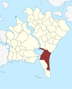 Lage des Væggerløse Sogn in der Guldborgsund Kommune