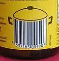 Valider Barcode auf einem Glas Hühner-Bouillon