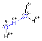 Wasserstoffbrückenbindung zwischen zwei Wassermolekülen