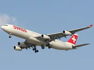 Airbus A340-300 der Swiss in neuer Bemalung