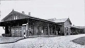Der alte Lübecker Bahnhof an der Spaldingstraße (geschlossen am 4. Dezember 1906)