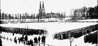 Paradeaufstellung der Lübecker Truppen am Kaisergeburtstag 1917