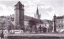 Nordost-Ecke des Schlosses mit Haberturm am Münzplatz